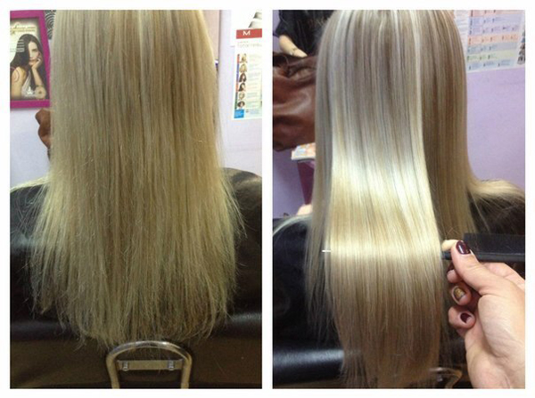 ботокс для волос фото до и после