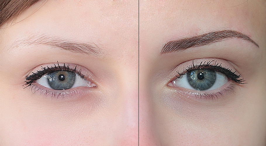 перманентный макияж бровей фото до и после