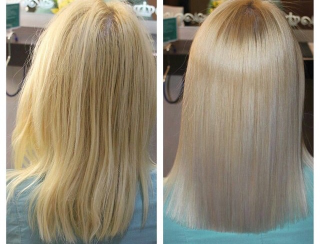ботокс для волос фото до и после